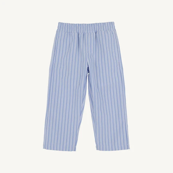Sheffield Pants Park City Periwinkle Ticking Stripe with Nantucket Navy Stork