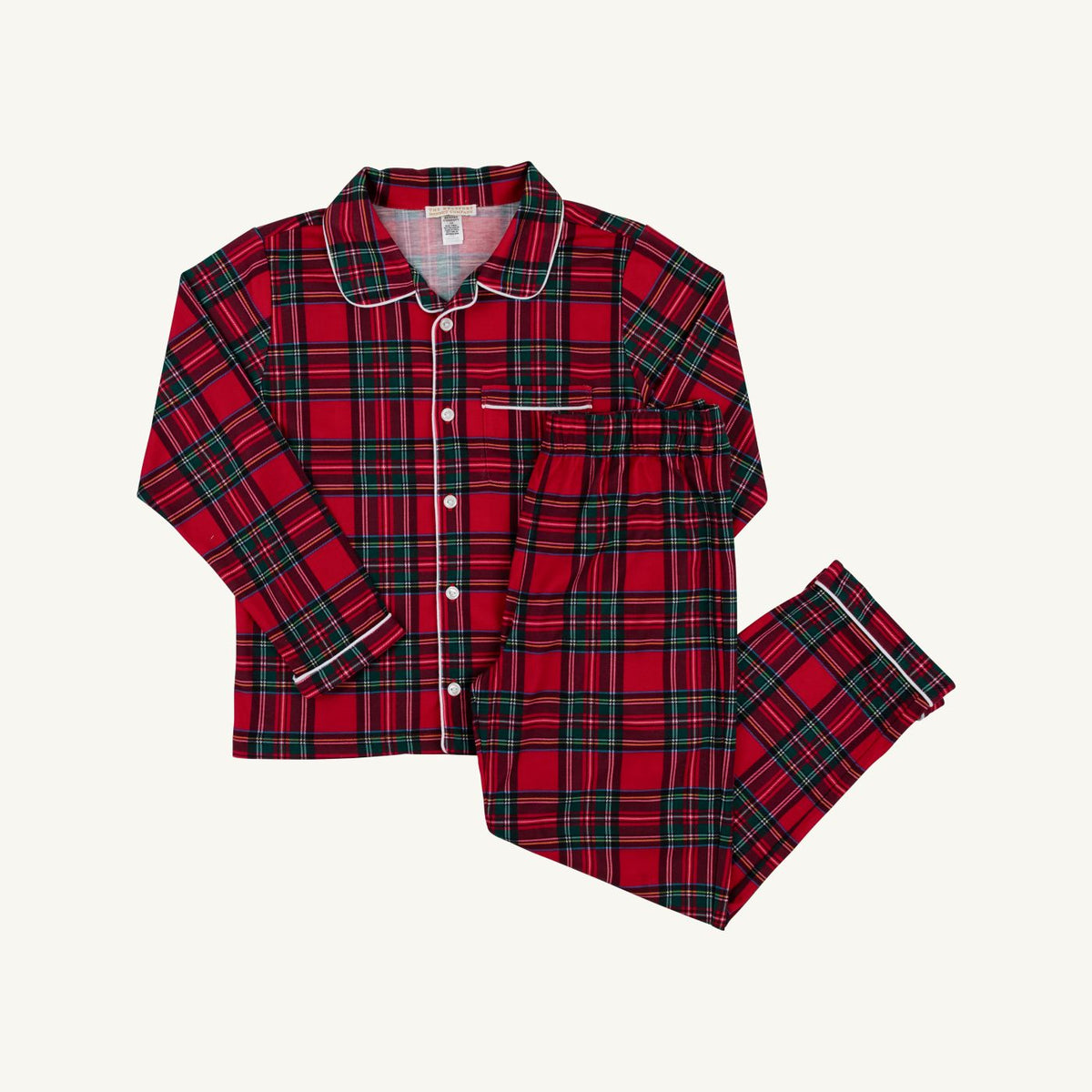 Lock's Little Set Polyester Interlock Society Prep Plaid Worth Ave White