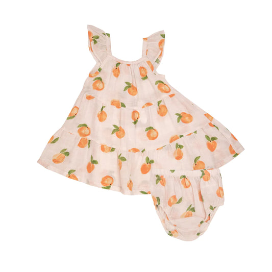 TWIRLY SUNDRESS & DIAPER COVER - PEACHES