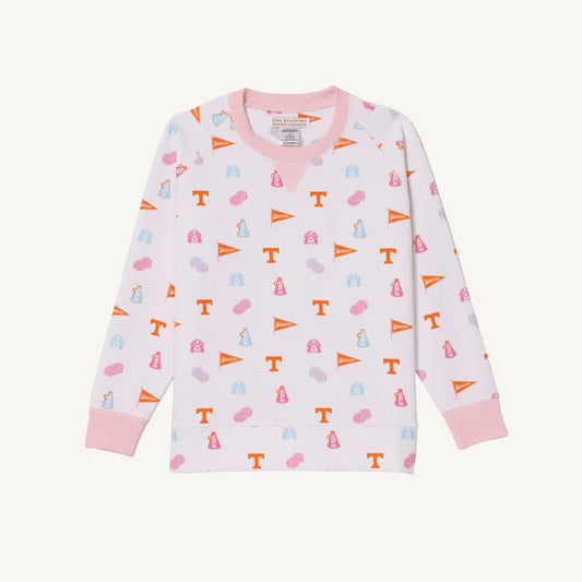 Tennessee Cassidy Comfy Crewneck Victory in Orange with Palm Beach Pink
