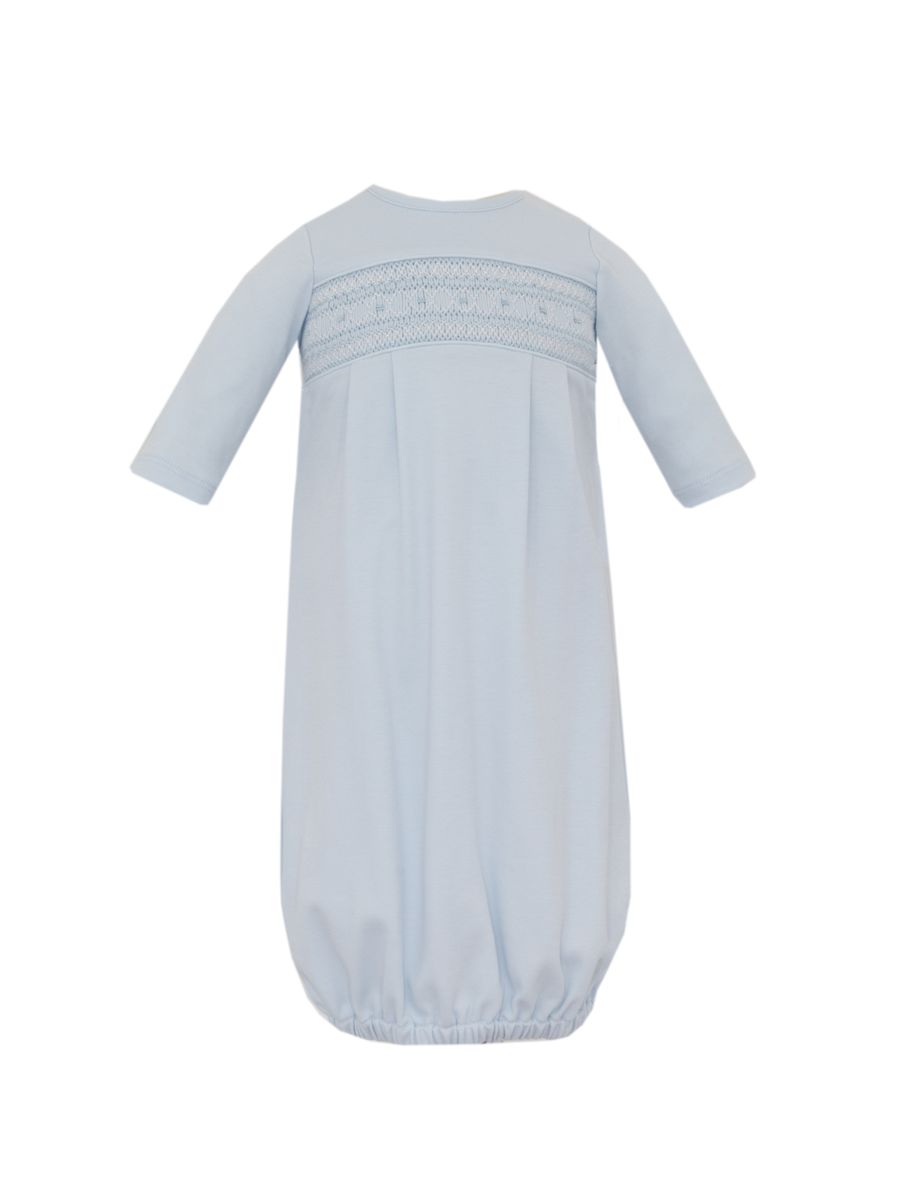 Oliver Light Blue Smocked Romper