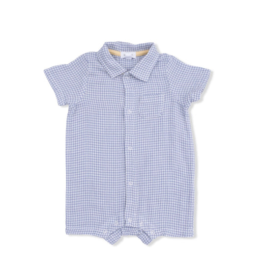 MICRO GINGHAM BLUE BLIZZARD Polo Shortie