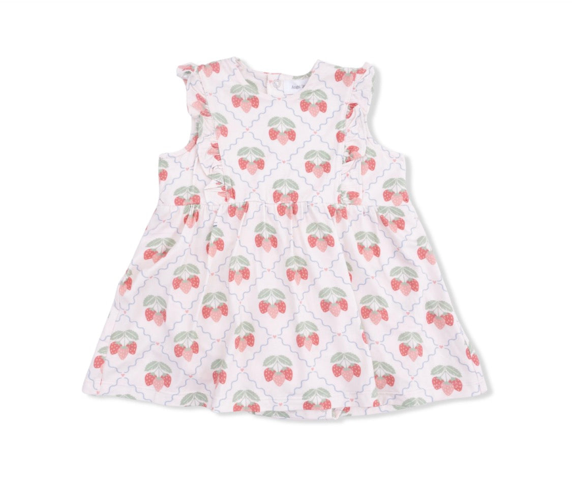 Sweet Strawberries Ruffle Bodysuit Dress