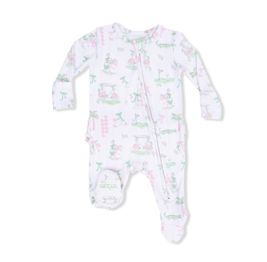 Pretty Golf 2 Way Ruffle Back Zipper Footie