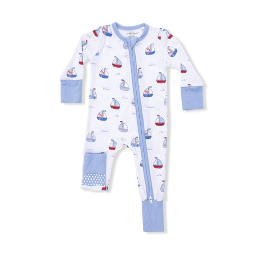 Bubbly Sailboats Blue Convertible Romper