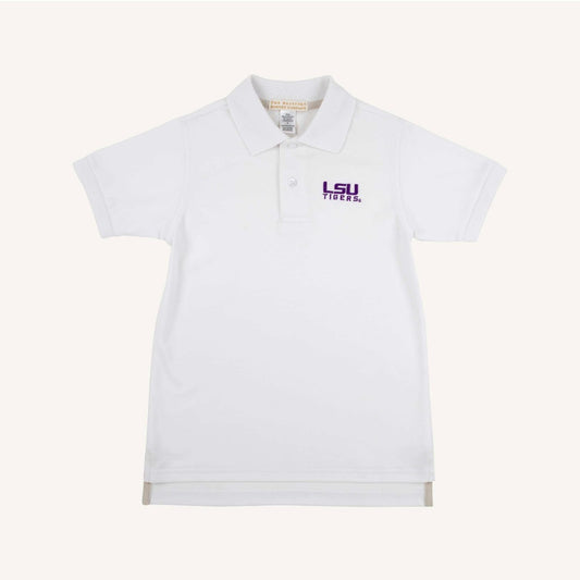 LSU Prim & Proper Polo & Onesie Worth Ave Worth Ave White Keeneland Khaki