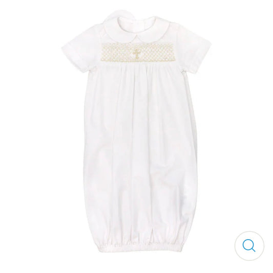 Ivory Christening - Boys Short Sleeve Sac