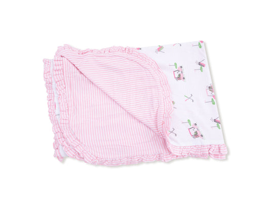 Baby Golf Carts - Pink Ruffle Blanket