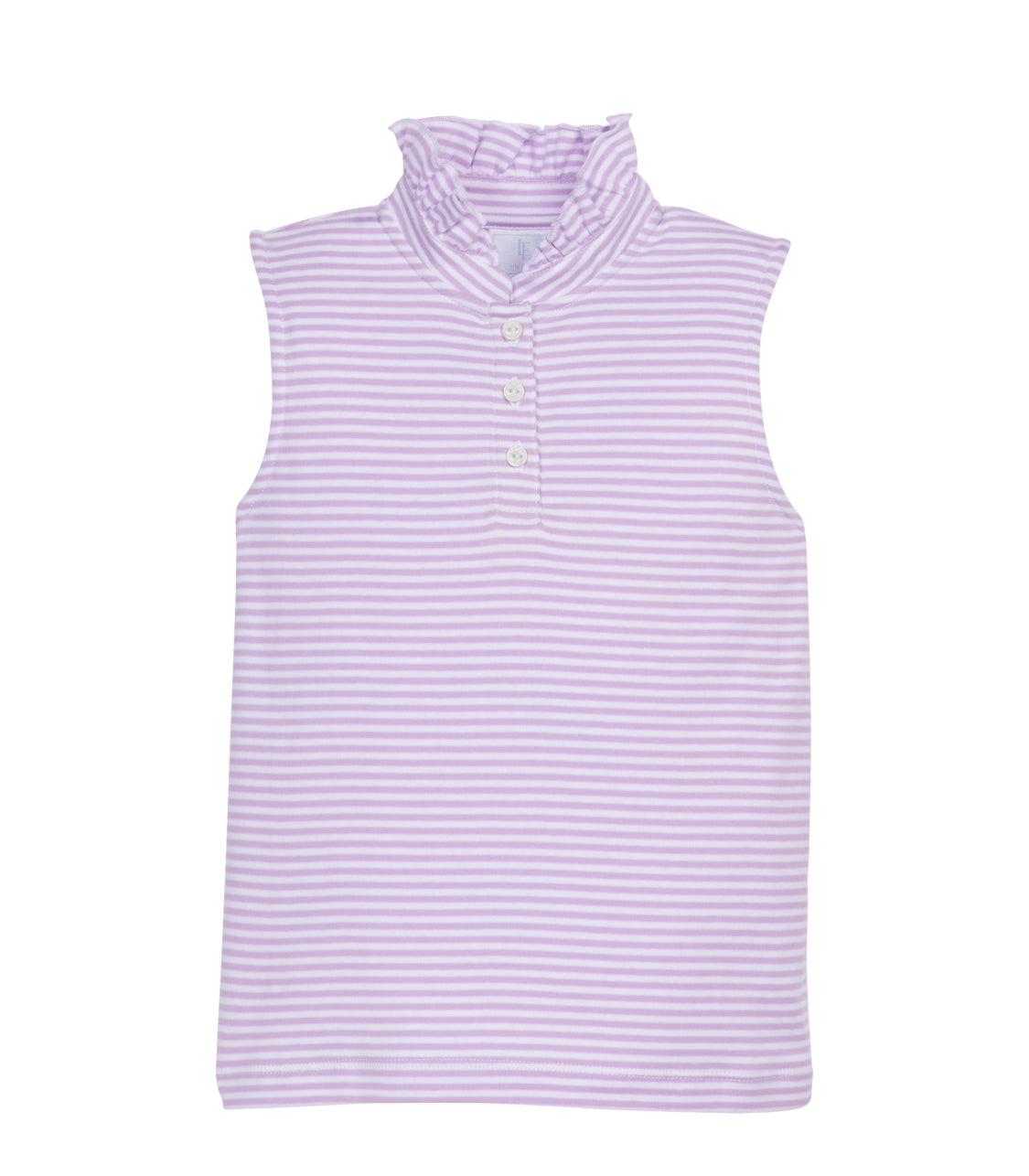 Sleeveless Hastings Polo-Lavender Stripe