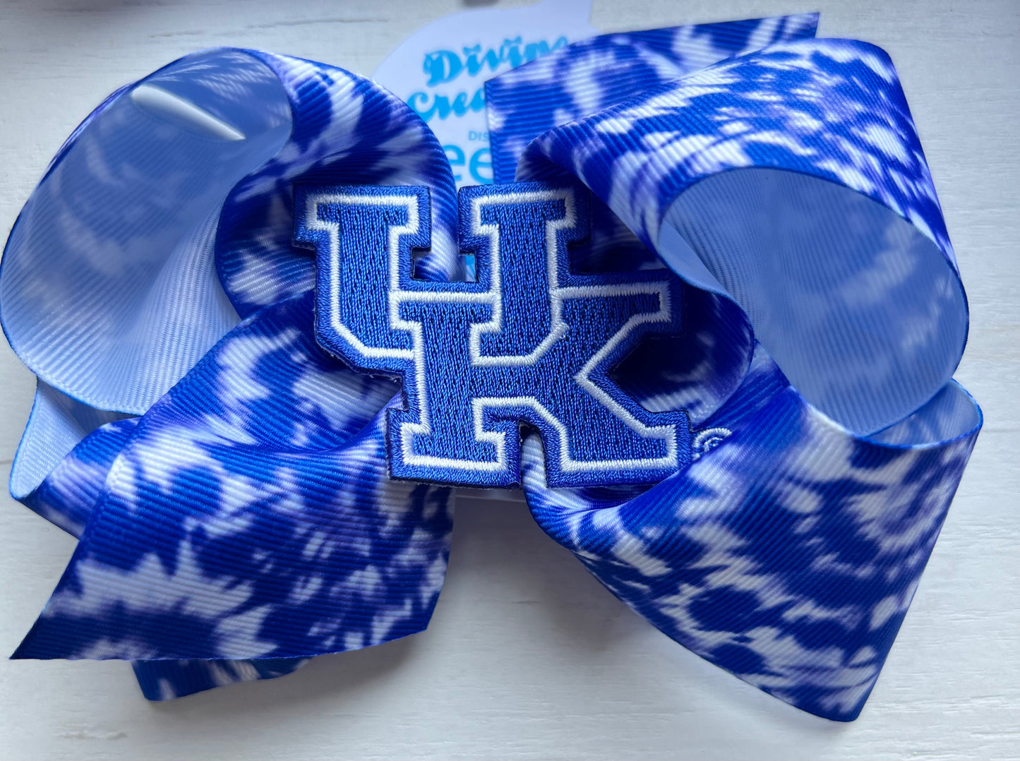 Spiral Tie Dye w/Patch Game Day Bow-UK