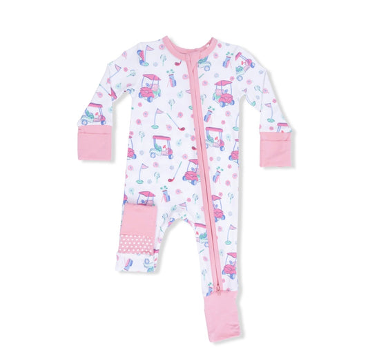 Golf Cart and Flowers Convertible Romper