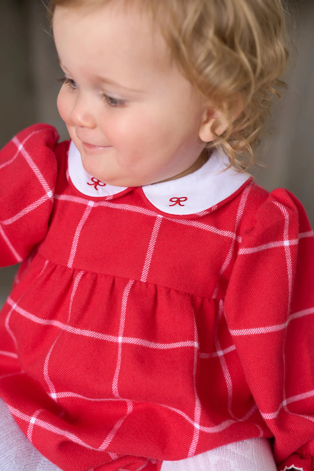 Long Sleeve Britt Bubble
Woodland Avenue Windowpane with Worth Avenue White & Richmond Red Bows