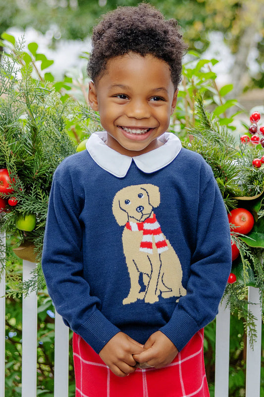 Isaac's Intarsia Sweater
Nantucket Navy with Dog Intarsia