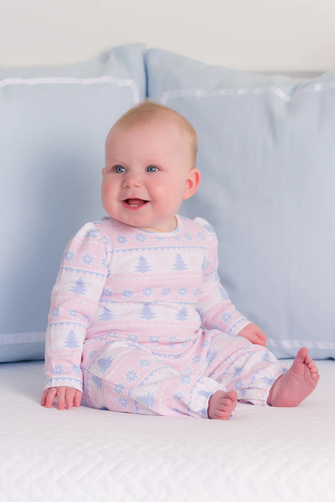 Long Sleeve Penny's Playsuit
Fairisle Flurries (Pink)