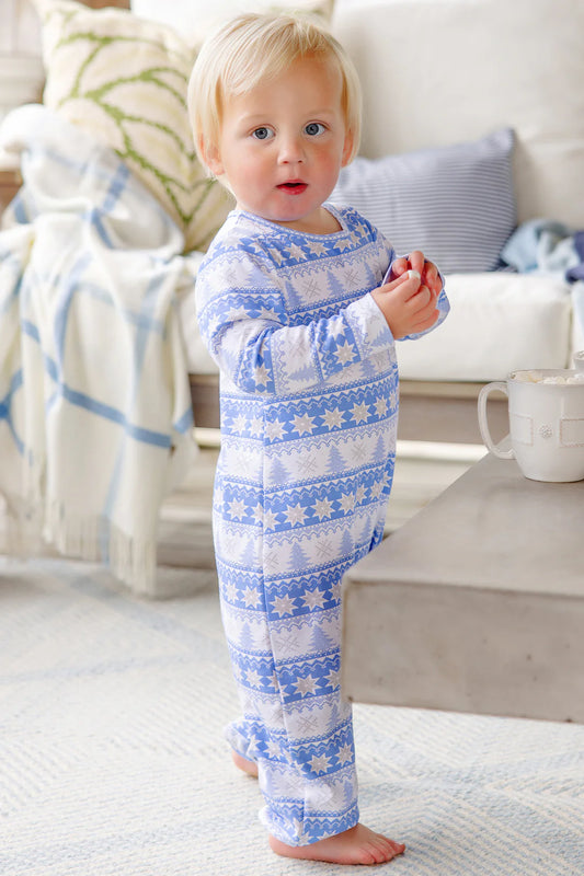 Long Sleeve Patton Play Romper
Fairisle Flurries (Blue)