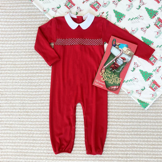 Rigsby Romper
Richmond Red with Worth Avenue White Smocking