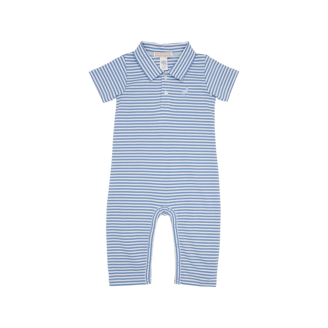 Sir Proper's Romper
Barbados Blue Stripe with Buckhead Blue Stork