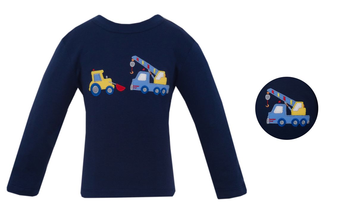Construction Zone Navy Blue Knit Boy’s L/S Tshirt