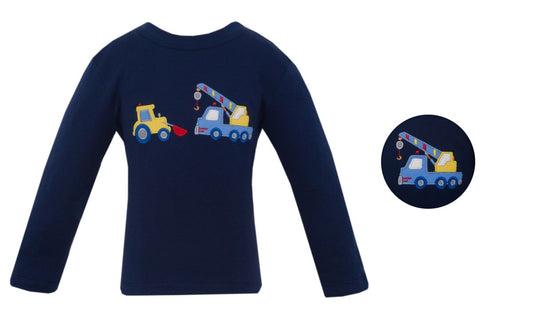 Construction Zone Navy Blue Knit Boy’s L/S Tshirt