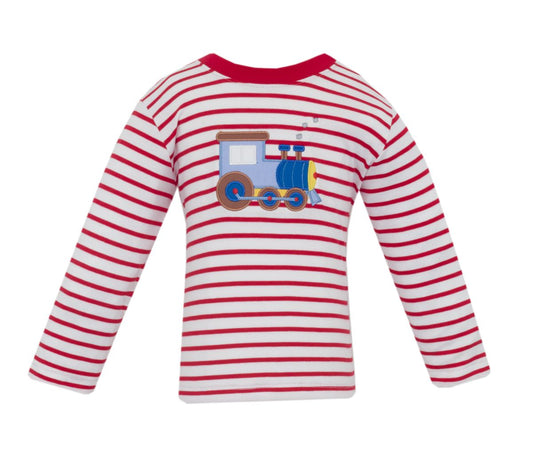 Train Red Knit Stripe Boy’s L/S Tshirt