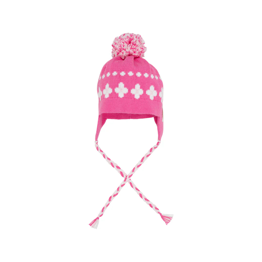 Parrish Pom Pom Hat, Hamptons Hot Pink/Worth Avenue White