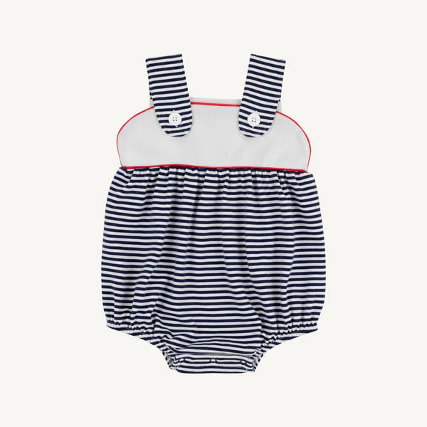 Bingham Bubble Nantucket Navy Stripe with Worth Avenue White and Richmond Red