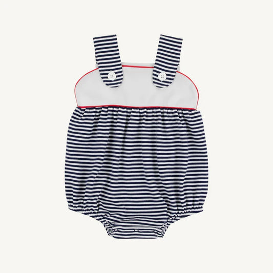 Bingham Bubble Nantucket Navy Stripe with Worth Avenue White and Richmond Red