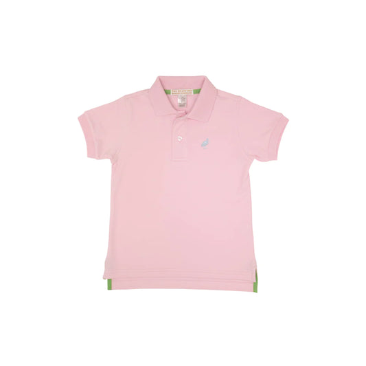 Prim & Proper Polo SS-Pima, Palm Beach Pink With Buckhead Blue Stork