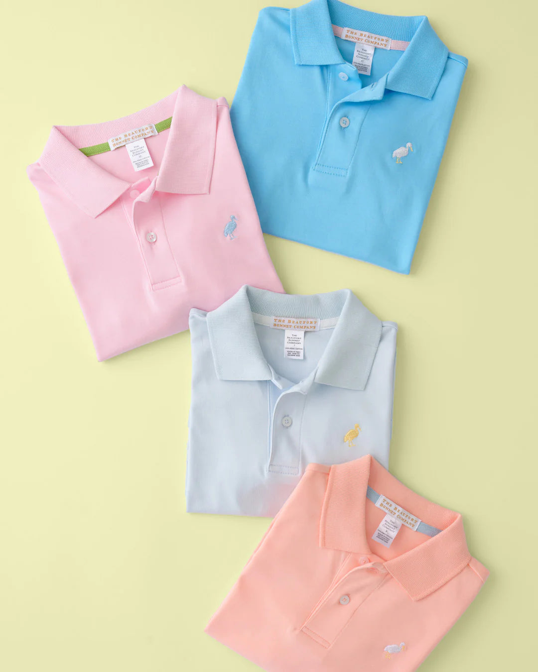 Prim & Proper Polo SS-Pima, Palm Beach Pink With Buckhead Blue Stork