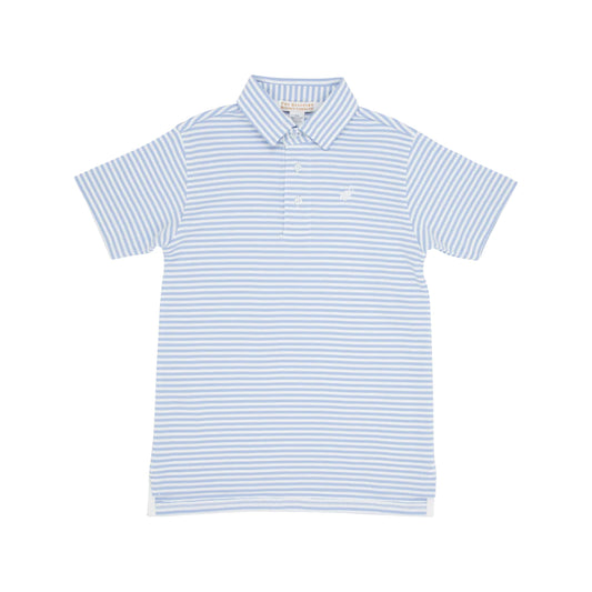 Prim & Proper Polo & Onesie
Beale Street Blue Stripe With Worth Avenue White Stork