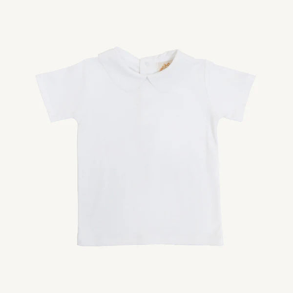 Peter Pan Collar Shirt & Onesie (Short Sleeve Pima) Worth Avenue White