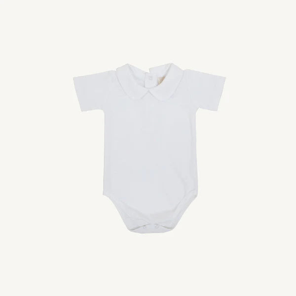 Peter Pan Collar Shirt & Onesie (Short Sleeve Pima) Worth Avenue White