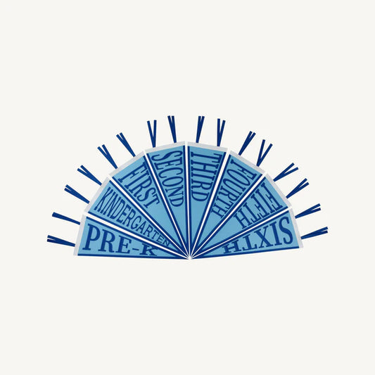 Picture Perfect Pennants Brookline Blue with Rockefeller Royal and Worth Avenue White