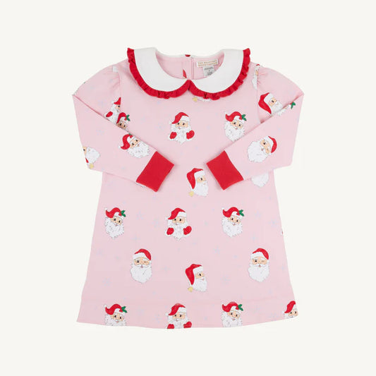 Maudes Cassidy Comfy Crewneck Dear Santa (Palm Beach Pink) with Worth Avenue White & Richmond Red