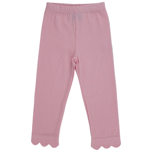 Scalloped Leggings - Pink Knit