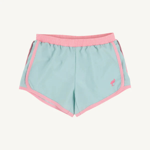 Prepletic™ Shimmy Shake Shorts Old Greenwich Green with Sandpearl Pink & Sandpearl Pink Stork