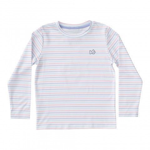 Pro Performance Fishing Tee, Sweet Lavender Multi Stripe