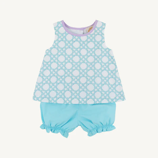 Lucy Boone Button Set Catamaran Cane with Edisto Egg Blue