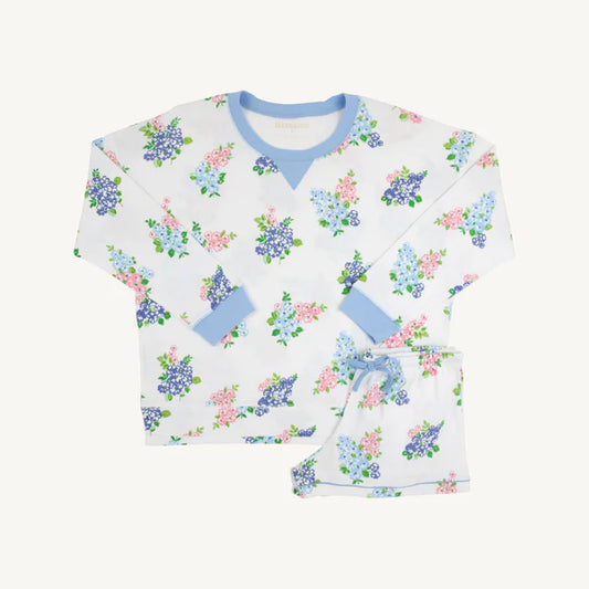 Callahan Cabernet Short Set (Ribbed) Just Because Bouquets with Beale Street Blue