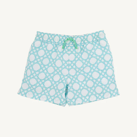 Tortola Swim Trunks Catamaran Cane with Grace Bay Green