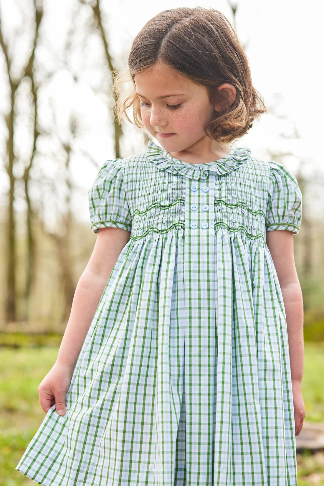 Smocked Bridget Dress - Leland Plaid