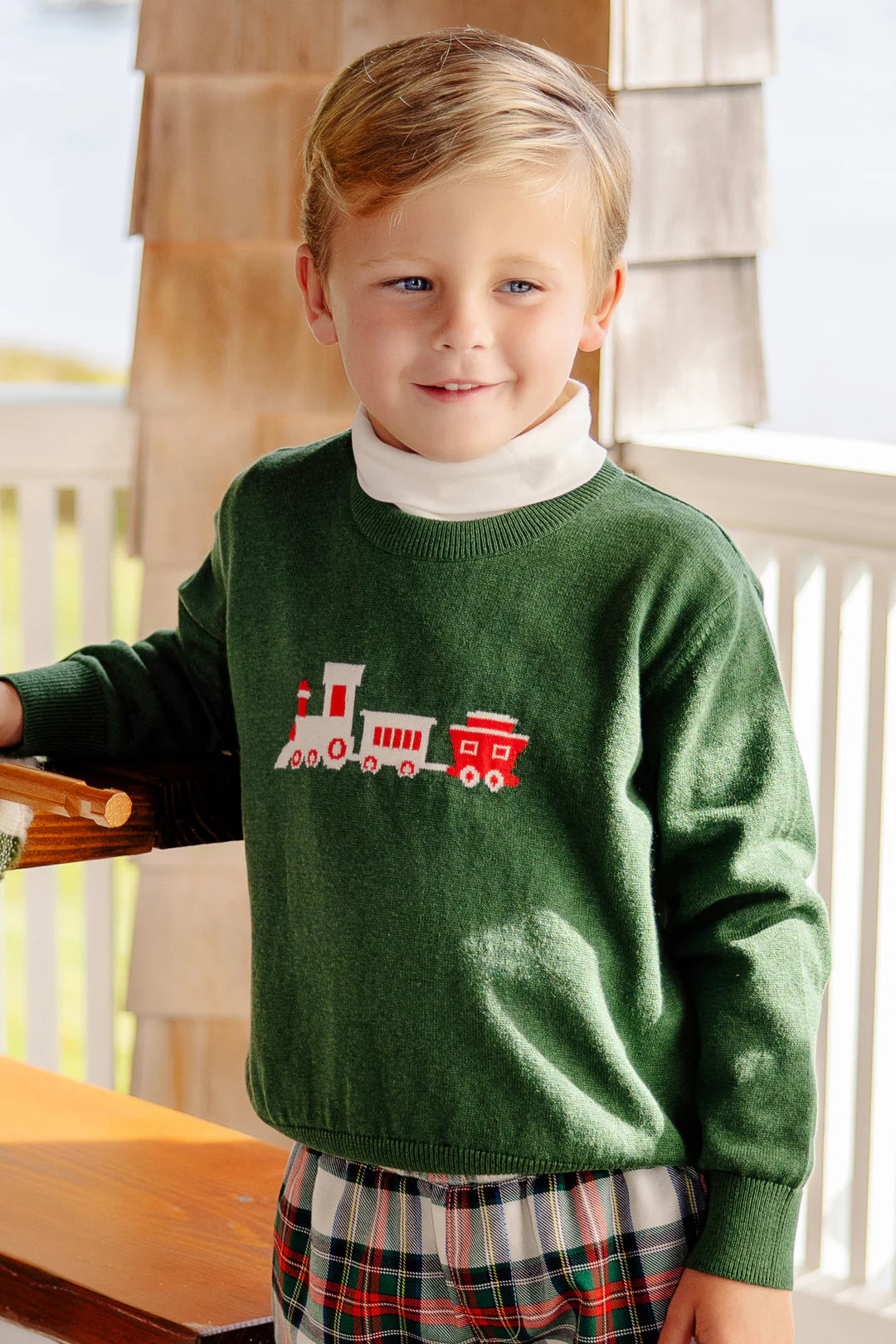 Isaac's Intarsia Sweater Grier Green Train