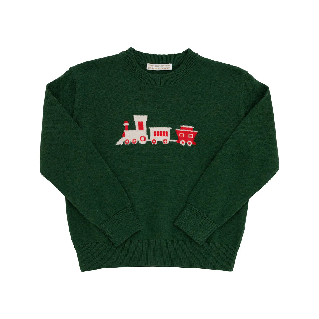 Isaac's Intarsia Sweater Grier Green Train