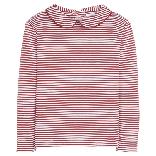 Striped Peter Pan Shirt - Maroon