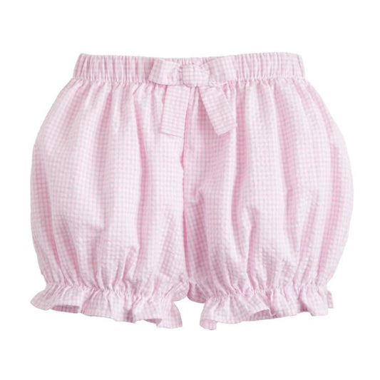 Bow Bloomers - Light Pink Seersucker Gingham