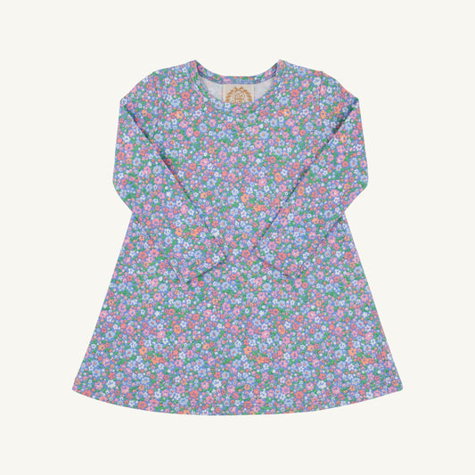 Long Sleeve Polly Play Dress Mountain Brook Mini Floral Parrot Cay Coral
