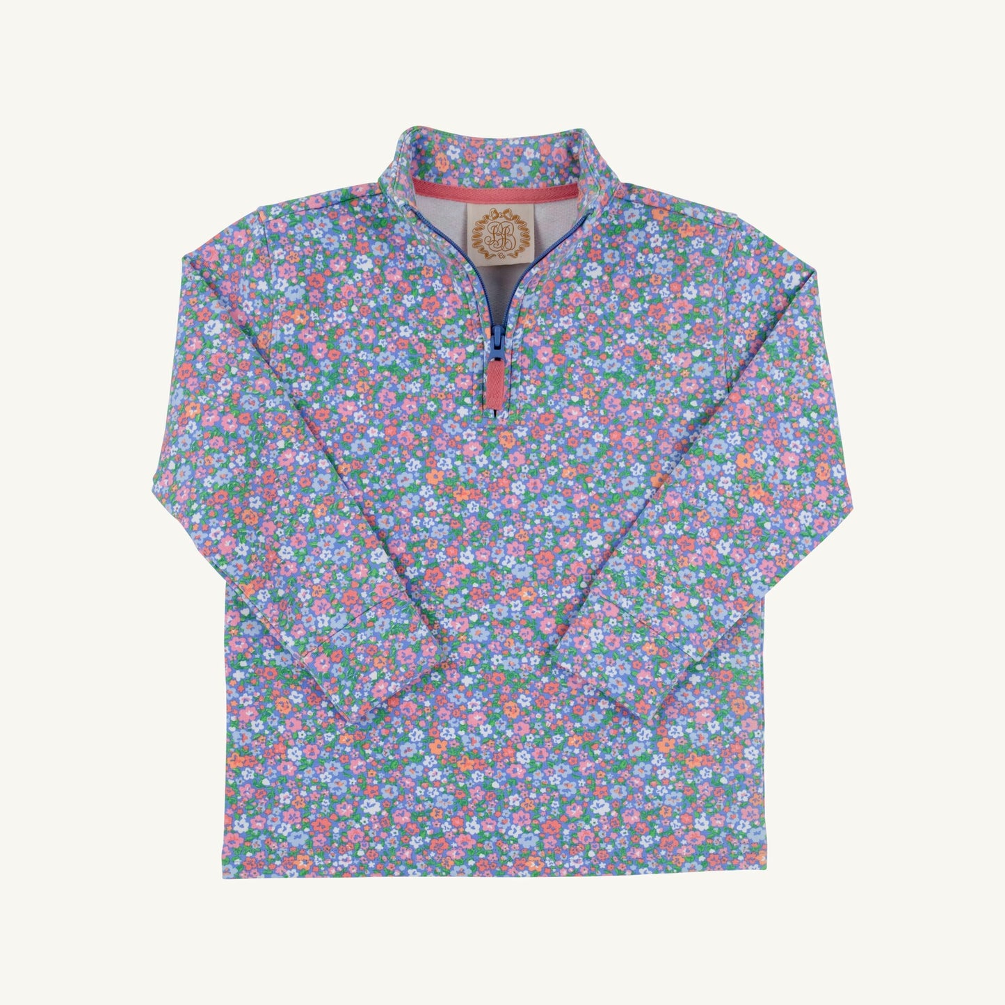 Canter Collar Half-zip Mountain Brook Mini Floral Parrot Cay Coral