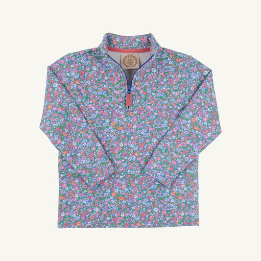 Canter Collar Half-zip Mountain Brook Mini Floral Parrot Cay Coral