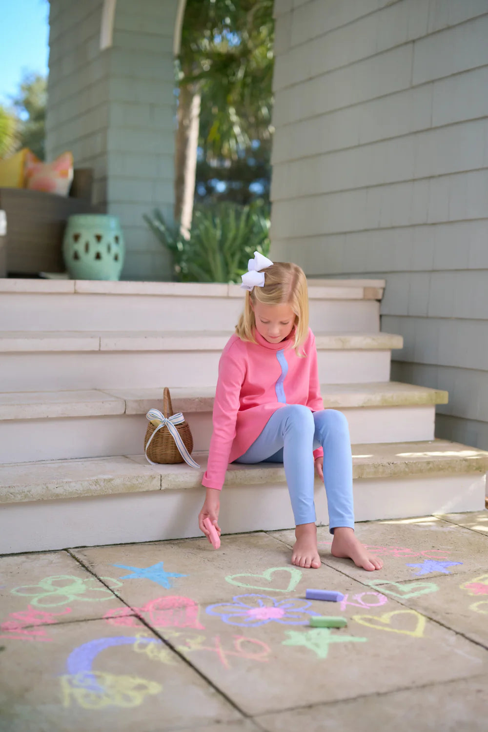 Tenley Tunic Romany Rose with Barrington Blue Stripe & Stork