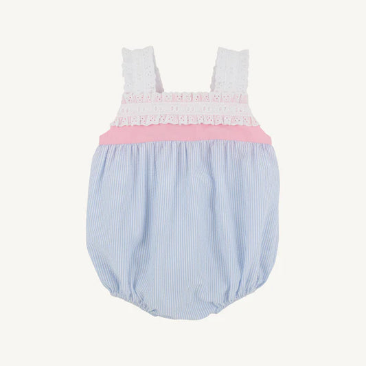 Babs Bubble Breakers Blue Seersucker with Sandpearl Pink